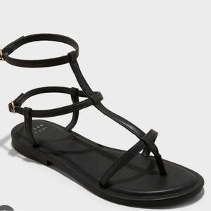 A New Day Women's Gillian Gladiator Sandals, Size 6.5 - Black